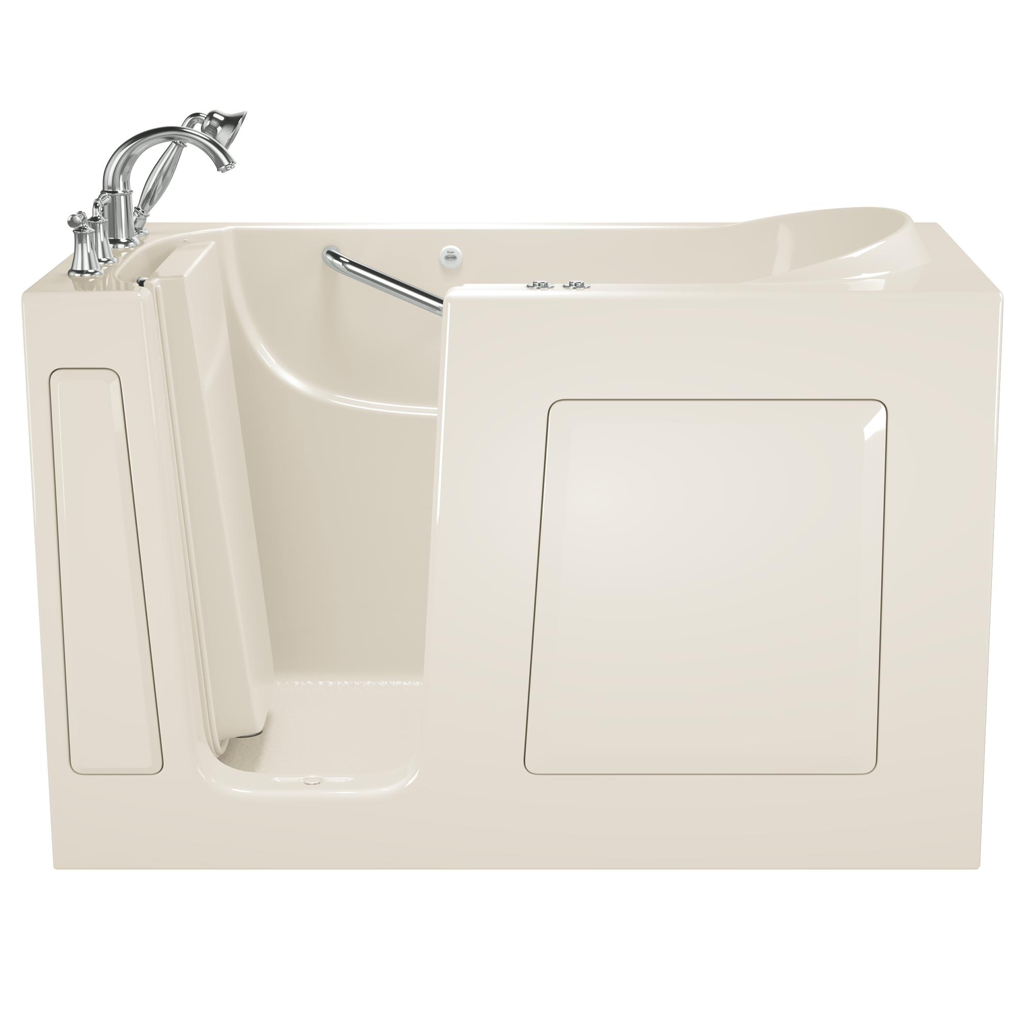 Gelcoat Value Series 60x30 Inch Walk In Bathtub with Combination Whirlpool and Air Spa System   Left Hand Door and Drain WIB LINEN
